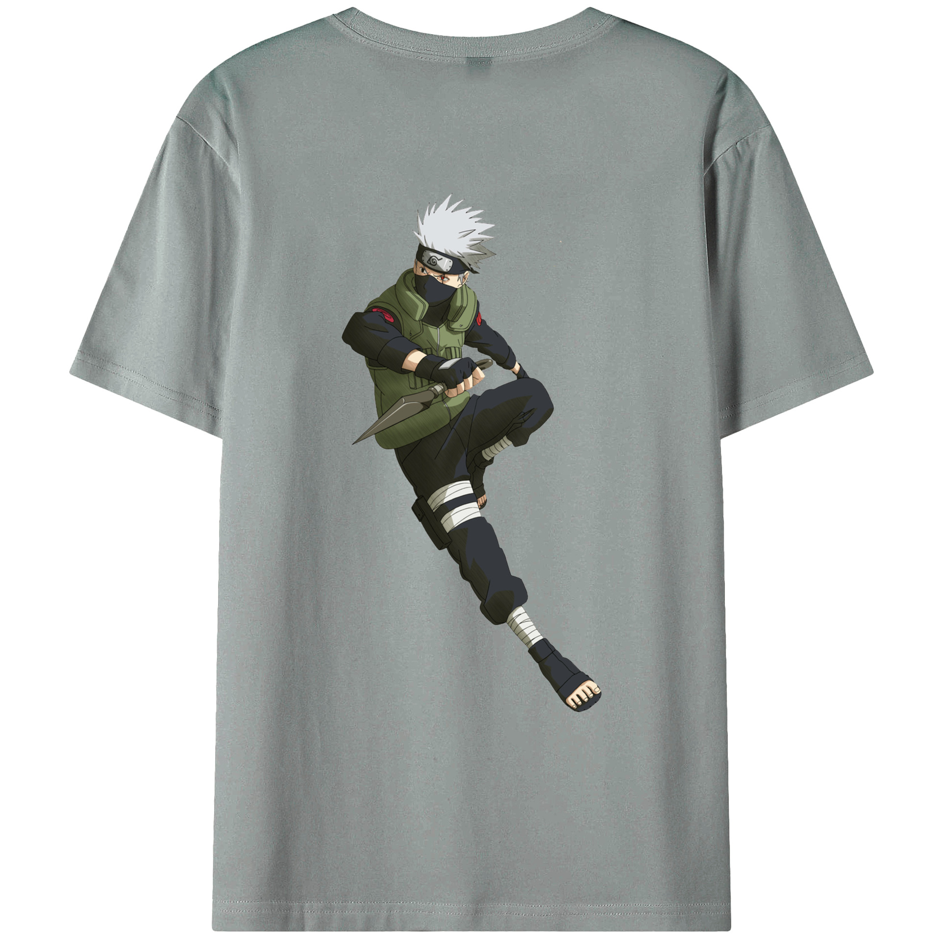 （画像用） NARUTO -ナルト- はたけ カカシ Hatake Kakashi 綿100％ メンズ半袖Tシャツ（バックプリント） 通気性